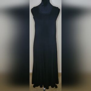 Ralph Lauren Black Sleeveless Flare Midi Dress